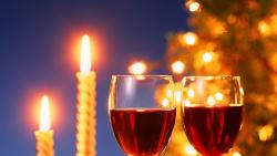 Christmas Candles And Wine