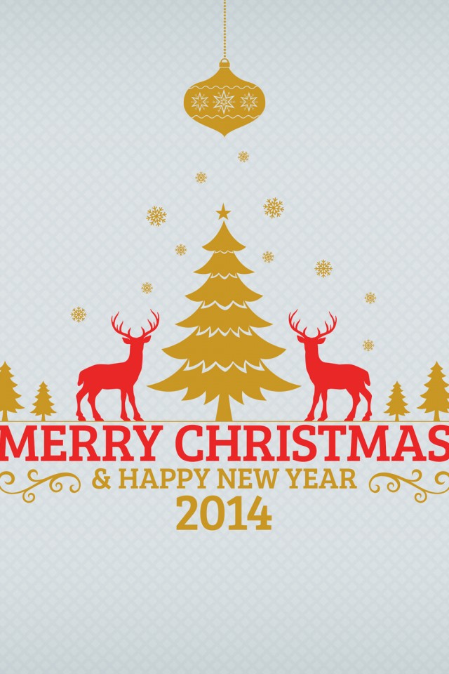 Merry Christmas Trees And Reindeers 2014