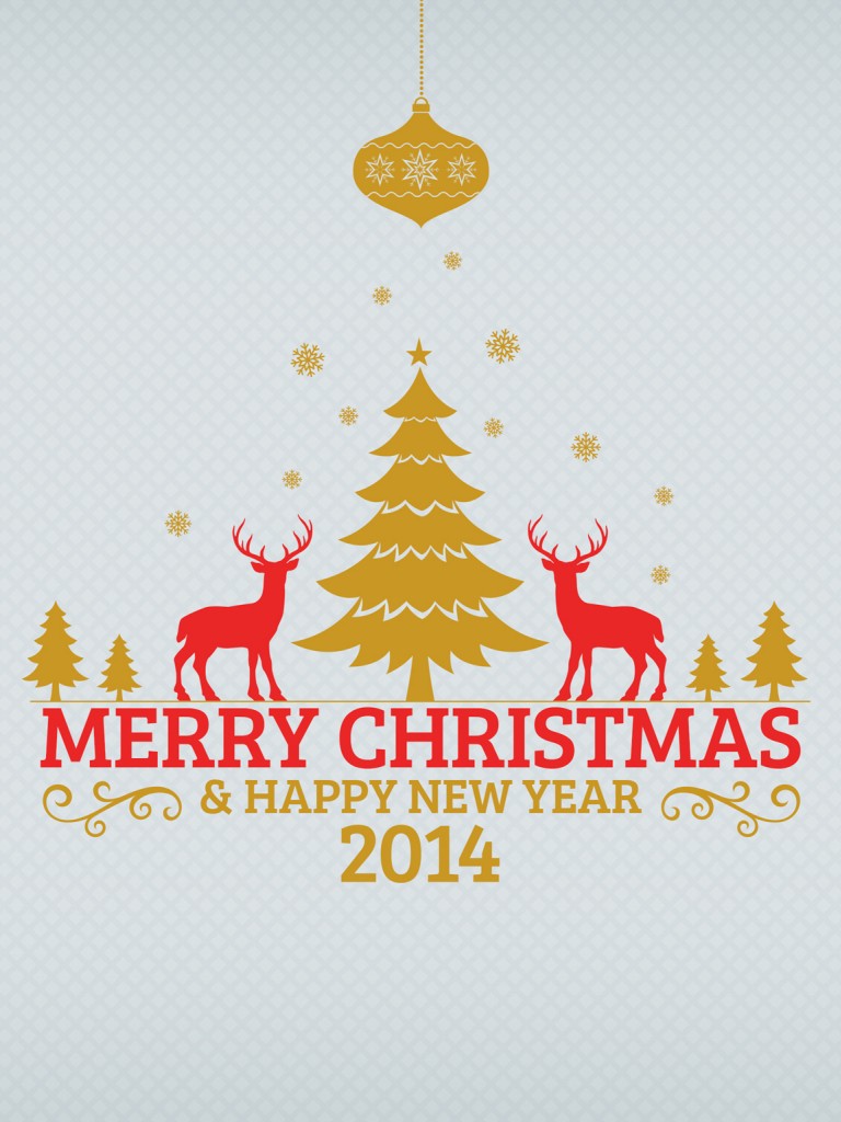 Merry Christmas Trees And Reindeers 2014