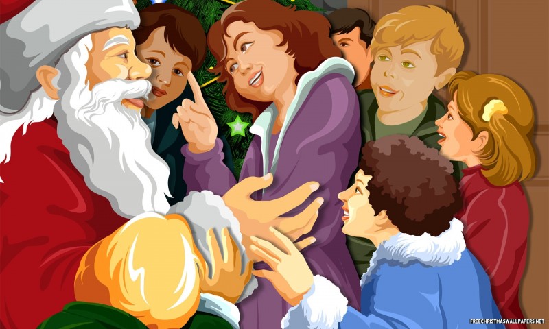 Santa Claus With Kids