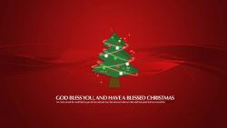 Blessed Christmas Tree Red