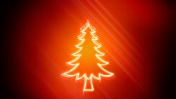 Lighty Christmas Tree On Red Background