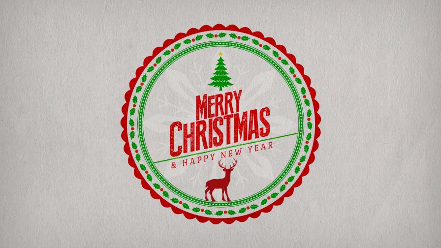 Merry Christmas And Happy New Year Stamp