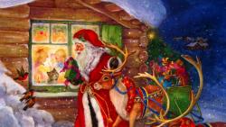 Santa Claus And Reindeers